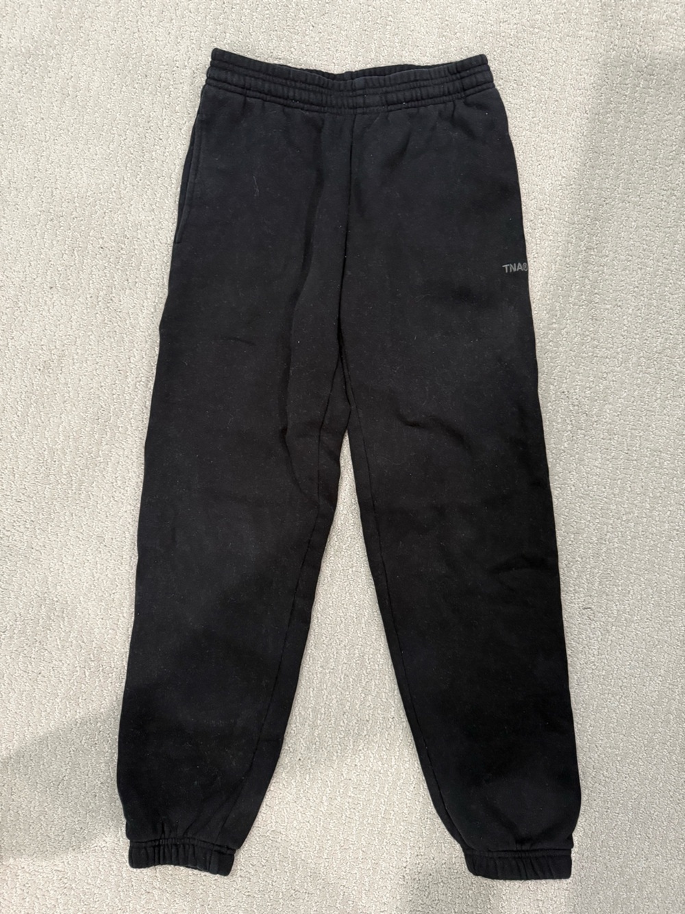 TNA Black Cozy Fleece Boyfriend Sweatpants